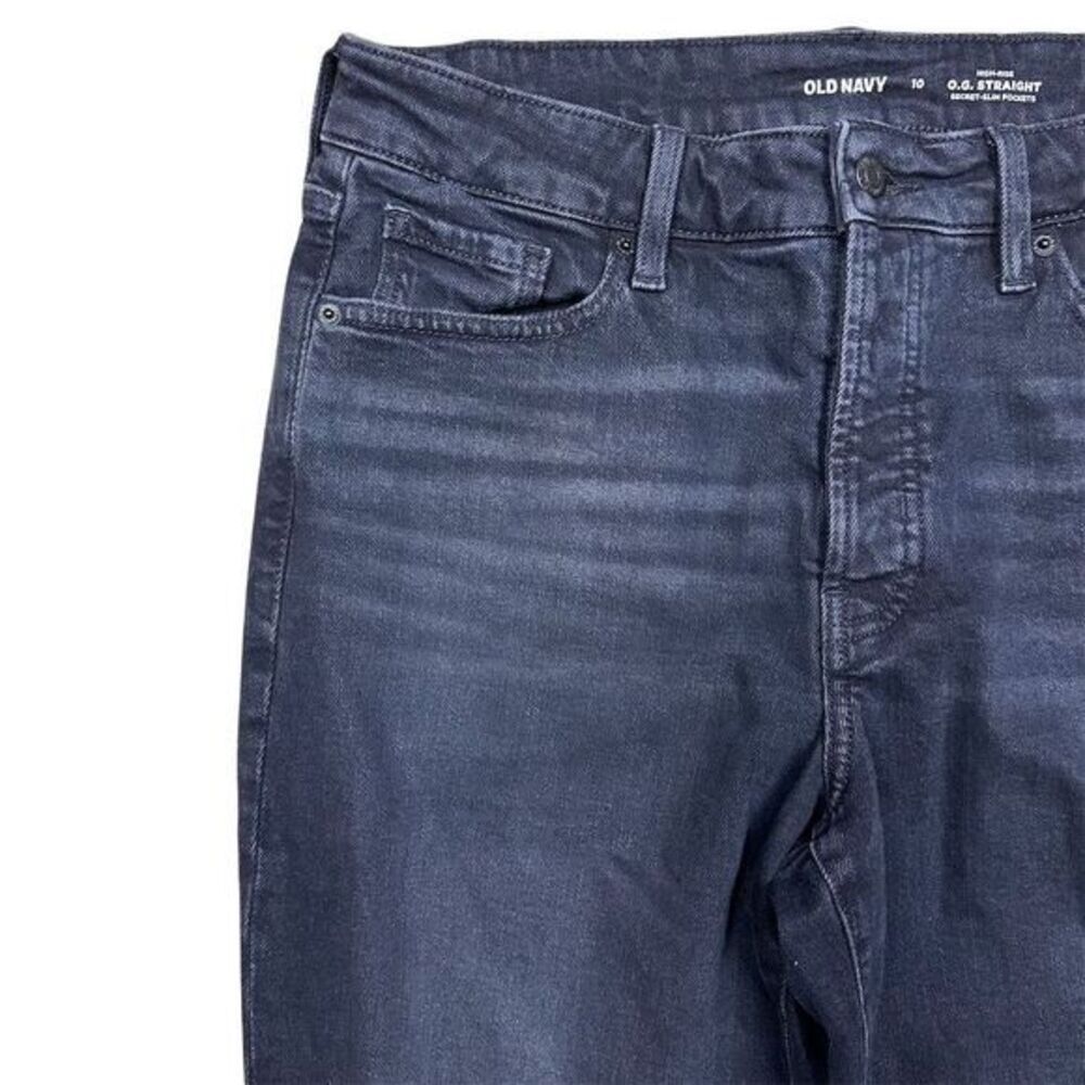 NWT Old Navy Women's High-Waisted O.G. Straight Cut-Off Jeans Size 10 Black - Picture 3 of 11